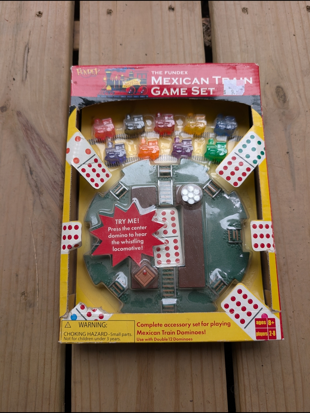 Vintage 2002 Fundex Mexican Train Dominoes Electronic Game Hub & Pieces Set